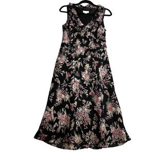Vtg‎ Ann Taylor Silk Dress Y2K Womens sz 8   Floral Bohemian Fairy Grunge Y2K